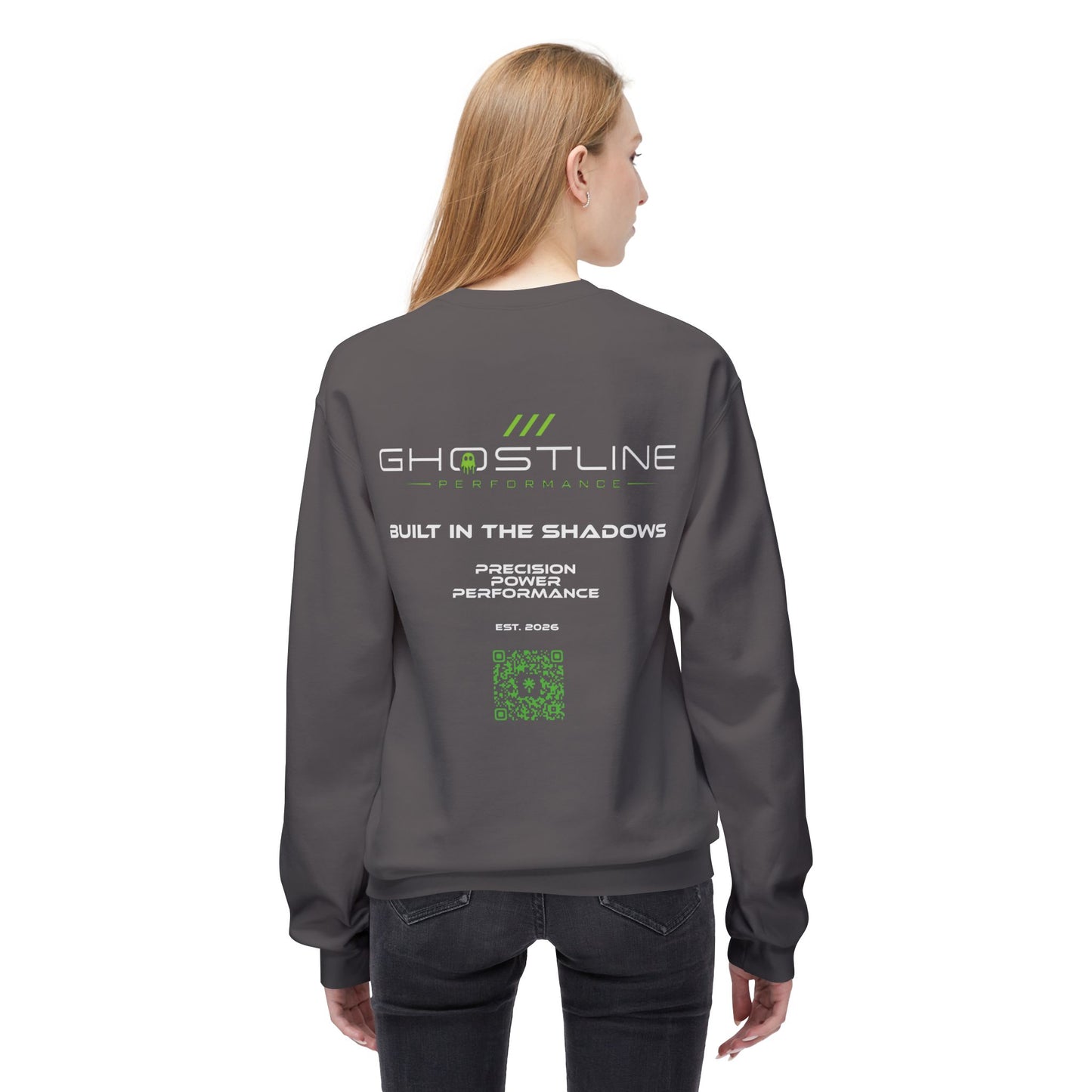 Crewneck Sweatshirt — Ghostline Neon Logo Minimalist Streetwear