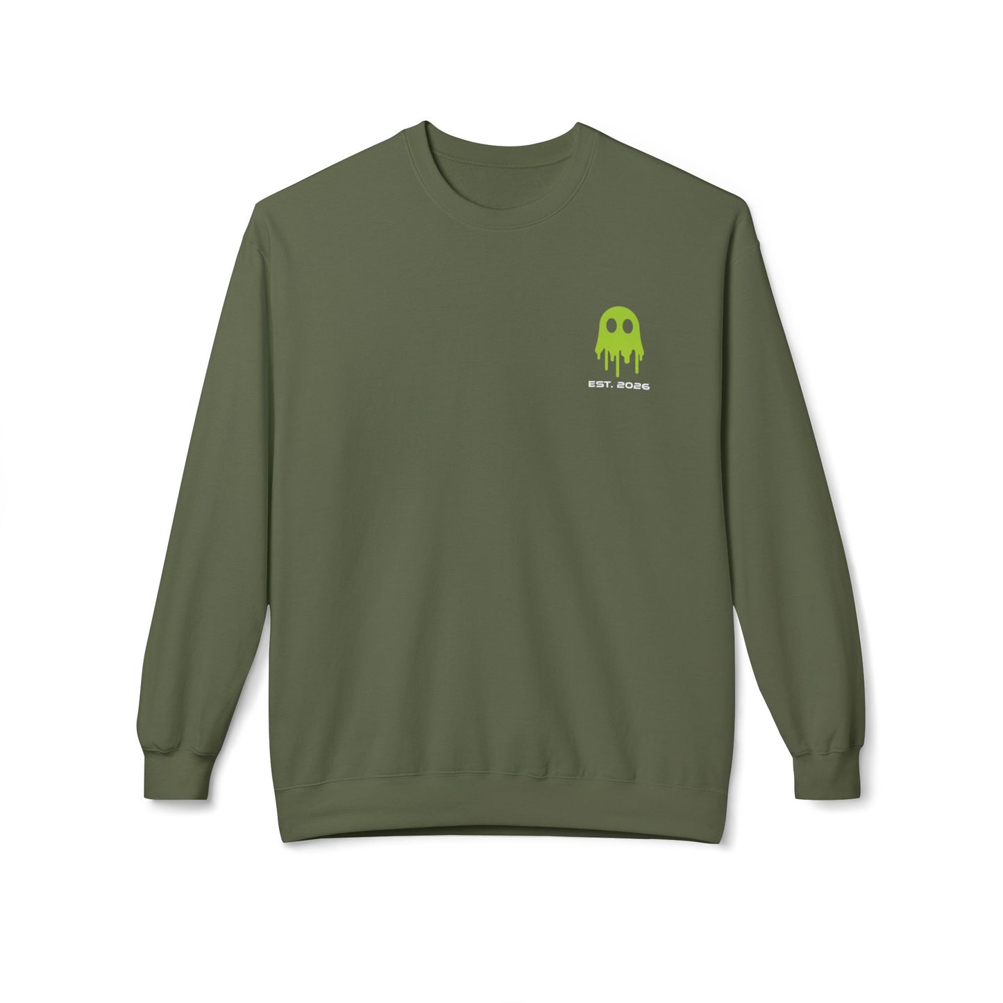 Crewneck Sweatshirt — Ghostline Neon Logo Minimalist Streetwear