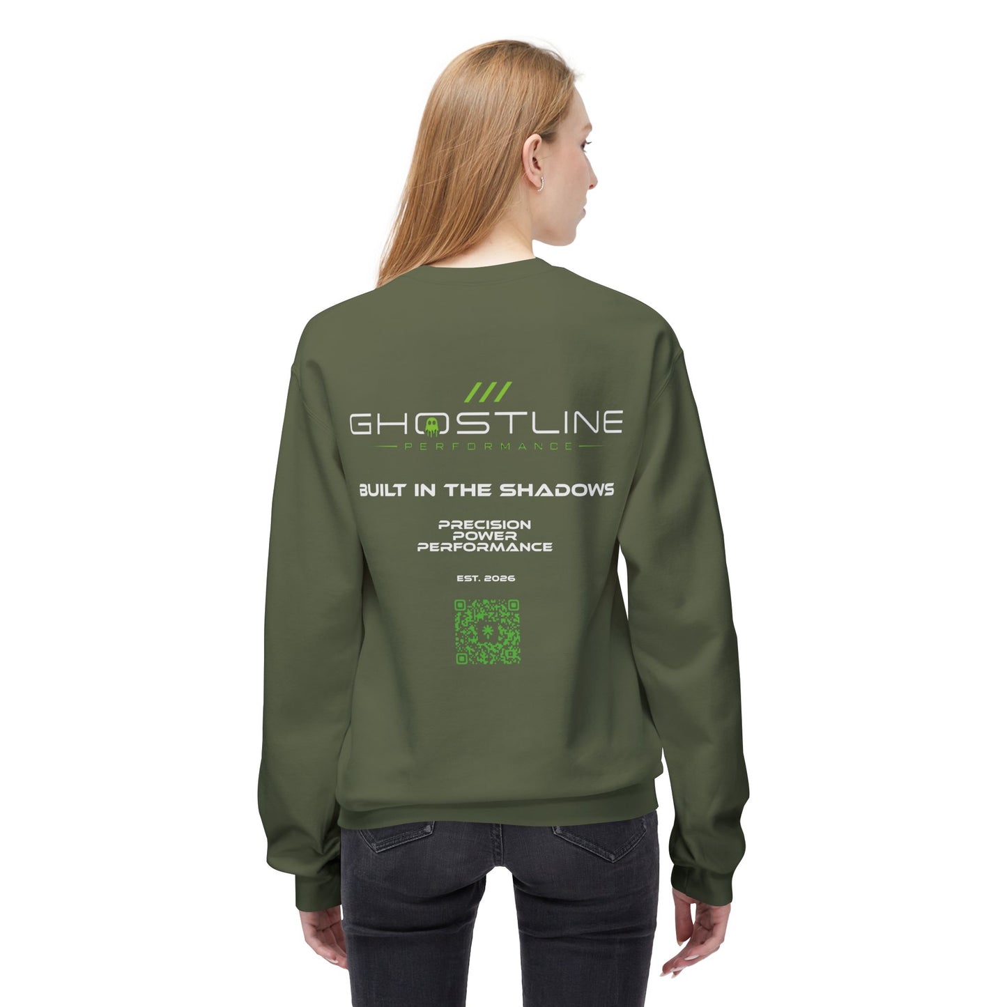 Crewneck Sweatshirt — Ghostline Neon Logo Minimalist Streetwear