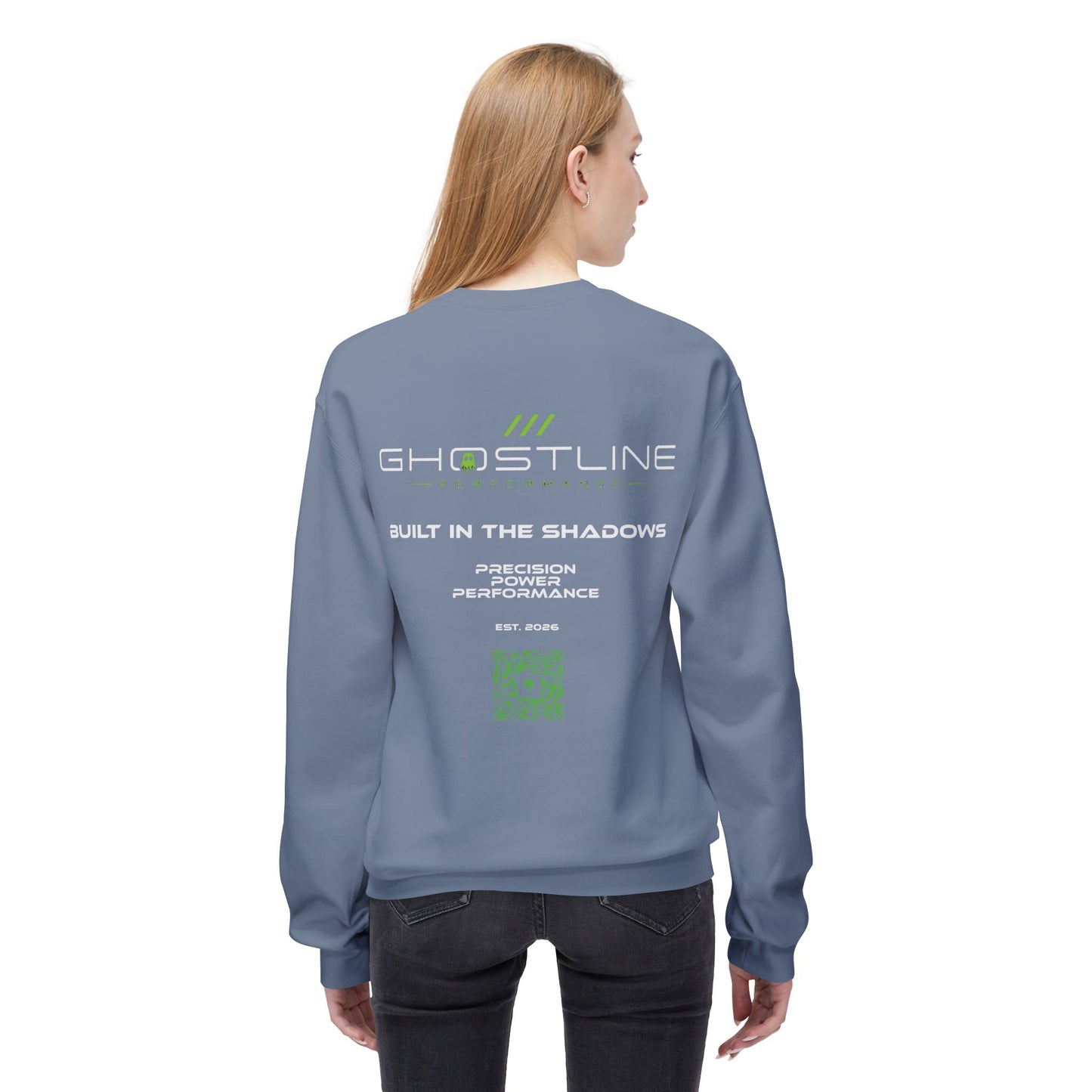 Crewneck Sweatshirt — Ghostline Neon Logo Minimalist Streetwear